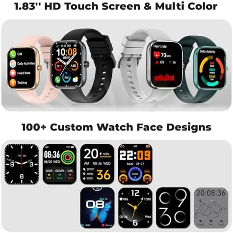 Smart Watch for Men Women with Bluetooth Calls, 1.83" HD Touchscreen Fitness Tracker, 110+ Sport Modes, Heart Rate/Sleep/Spo2 Monitor/Pedometer, IP68 Waterproof, Dark Green - Image 6