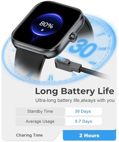 Smart Watch for Men Women with Bluetooth Calls, 1.83" HD Touchscreen Fitness Tracker, 110+ Sport Modes, Heart Rate/Sleep/Spo2 Monitor/Pedometer, IP68 Waterproof, Dark Green - Image 7